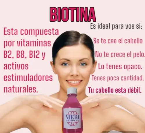 Biotina Pura En Spray Anticaída Para Crecimiento Capilar