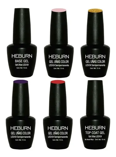 Kit X6 Esmaltes Semipermanentes Heburn P/ Cabina A Eleccion