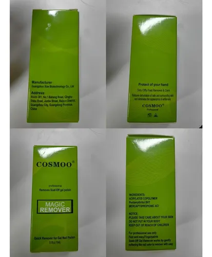 Removedor De Gel Para Uñas Cosmoo 15 Ml (2 Piezas)