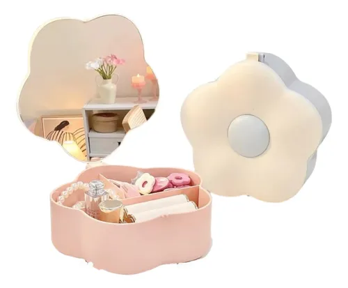 Organizador Flor Con Espejo Y Divisiones Cutee