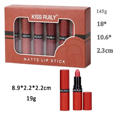 Kit De Labios Mate Con 6 Piezas De Acabado Duradero Yi
