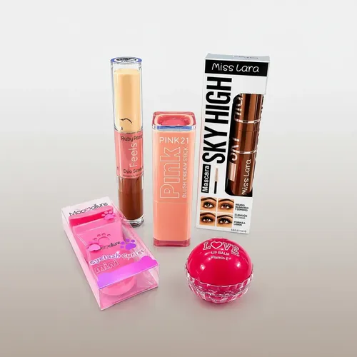Kit Maquillaje Completo 5 Piezas Labios Ojos Rostro