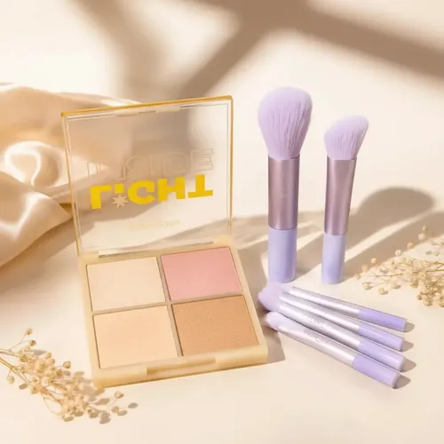Kit Maquillaje Iluminadores Set De Brochas