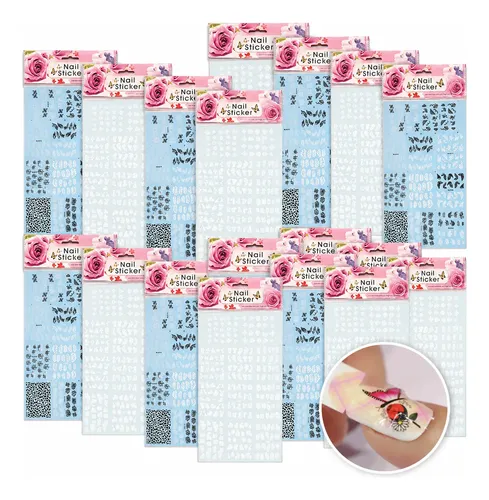 Stickers Al Agua 20 Planchas 4000 Stickers Nail Art Bbs