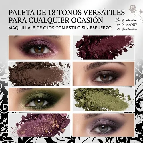 Sombras Para Ojos Paleta 18 Colores Verde Granate Maquillaje