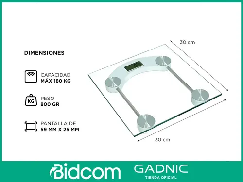 Balanza Digital De Vidrio De Baño Personal Max 180kg
