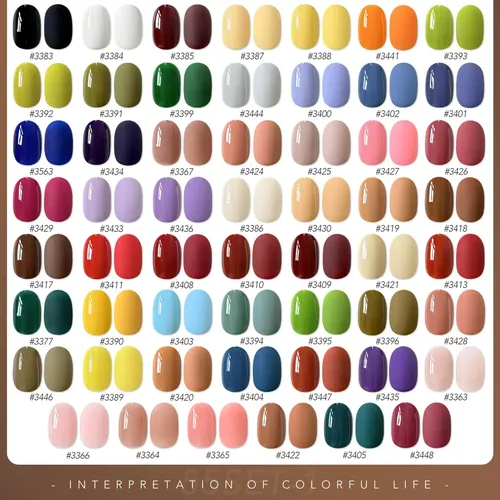 Set 60 Esmaltes Gel Colores Varios Base Y Top Coat