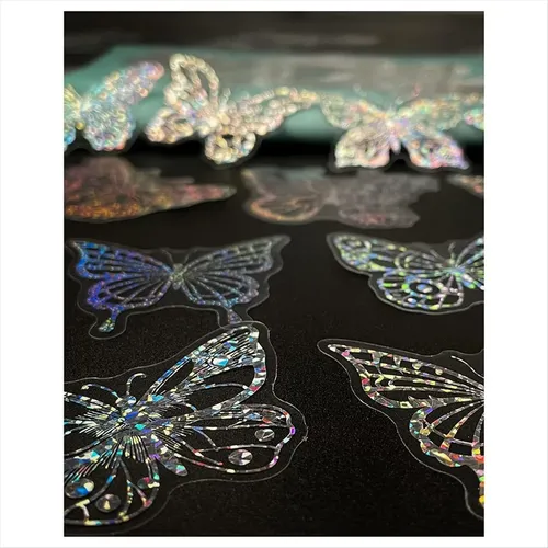 100 Pegatinas Holográficas Con Purpurina Con Forma De Maripo