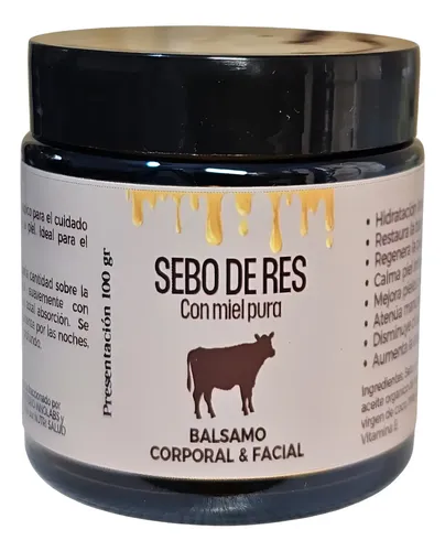 Crema De Sebo De Res Con Miel Pura. Cicatrices Dermatitis