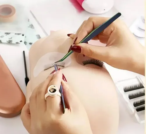 Cabeza Cara Maniquí Práctica Maquillaje Pestañas Silicona