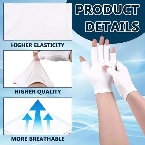 Guantes Blancos Sin Dedos Algodón Para Manos Secas Y Eczema
