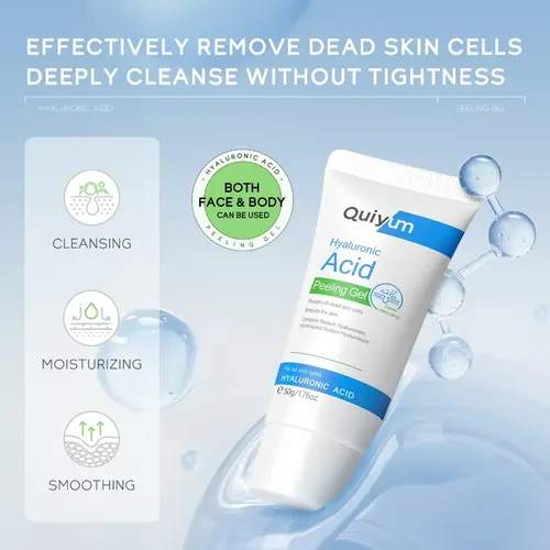 Gel Exfoliante Ácido Hialurónico Quiyum 2 Pzs Hidratante