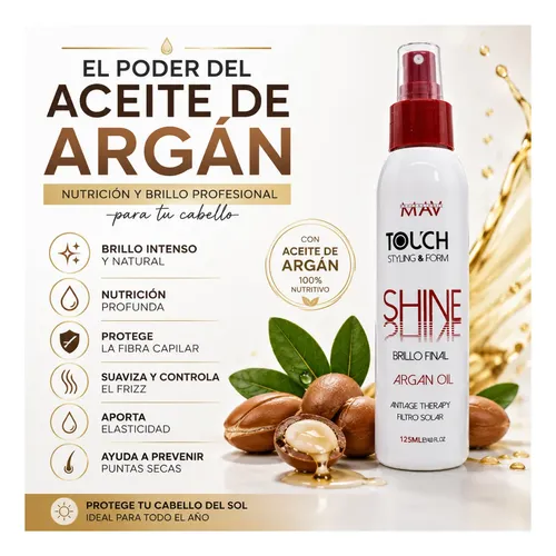 Brillo Final Mav Argán Serum Capilar Reparador Capilar X 3