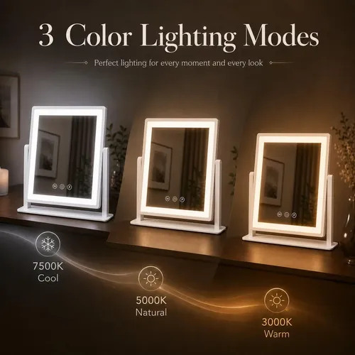 Espejo De Maquillaje Iluminado Decadence Con Lupas De 10x/5x Blanco