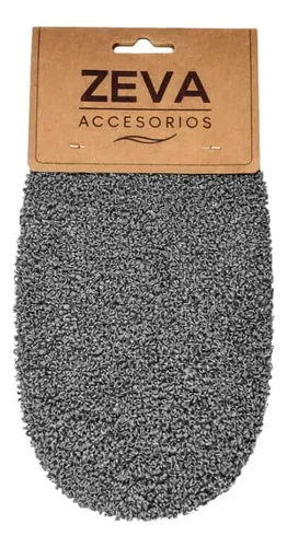 Manopla Exfoliante Gris Zeva Para Baño Corporal