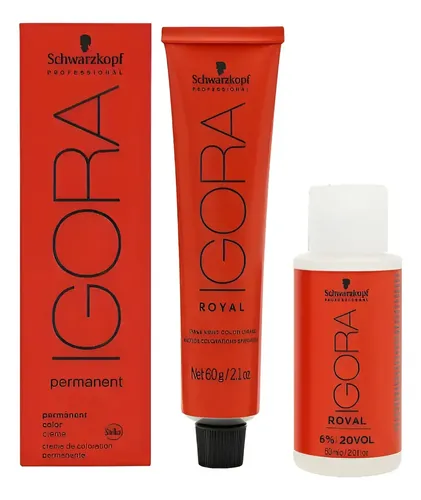 Kit Tintura Igora Royal Schwarzkopf Coloracion + Oxidante Tono 6-46