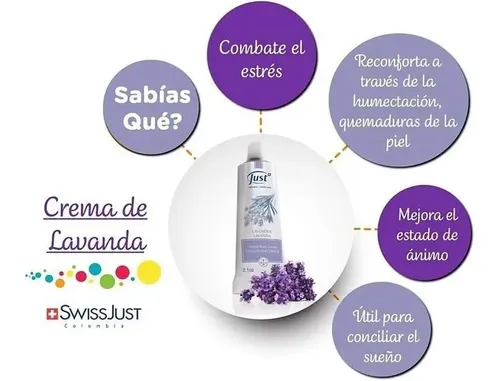 Crema Herbal De Lavanda Swiss Just 60g Relajante Calmante Para Piel Sensible Rojeces Tensión Muscular Sueño Reparador Aromaterapia