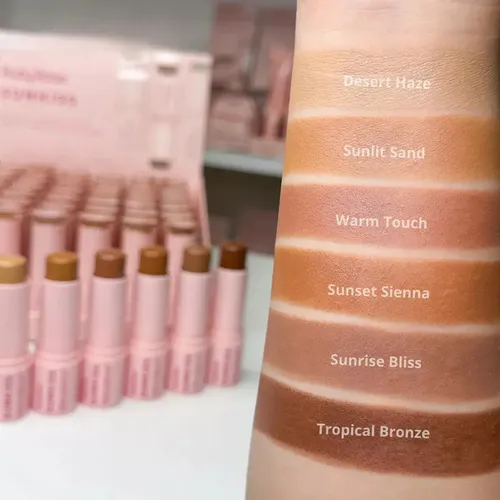 Bronceador en barra cremosa para contorno facial Sunkiss, tono rosa rubí, de Tropical Broze Makeup