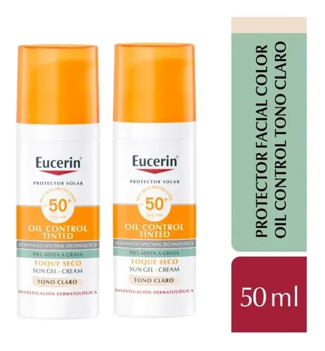 Combo X2 Eucerin Toque Seco  Proteccion Solar Tono Claro