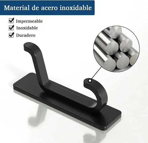 Set de 4 Ganchos de Pared Dobles Adhesivos Jazak para Baño y Cocina