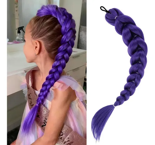 Trenza Morada Kanekalon Disfraz Rumi Pelucas Para Fiestas Y