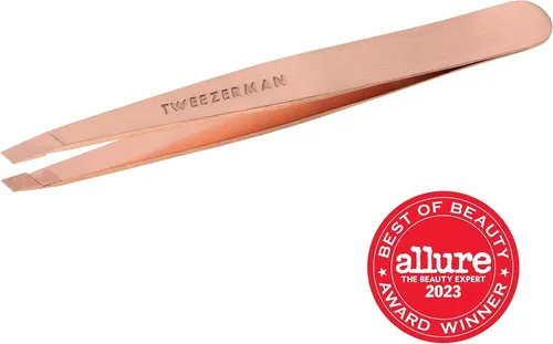 Pinza Para Cejas Acero Inoxidable Color Rosa Dorado