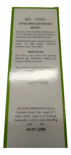 Exfoliante De Rostro En Gel Artez Westerley Bio Total