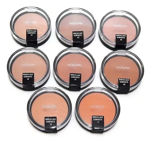 Base De Maquillaje Compacto Heburn Profesional Fino Mate