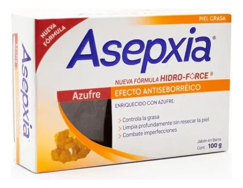 Jabón Facial Asepxia Antiacné con Azufre para Piel Grasa