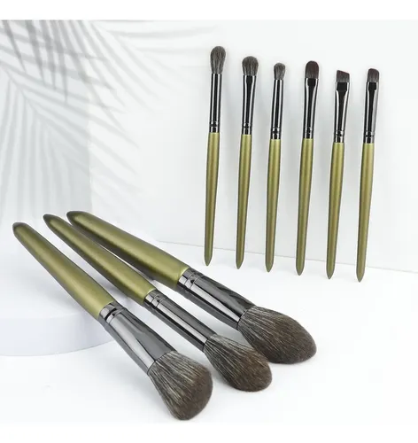 Set De 9 Brochas De Maquillaje Para Principiantes (gris)