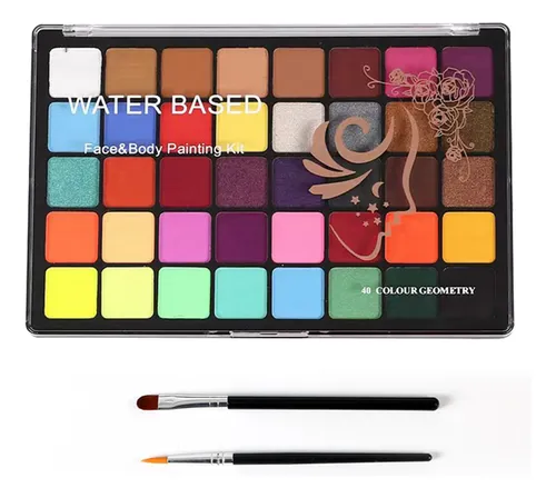 Set De Paletas Faciales De Acuarela Y Pintura De Maquillaje