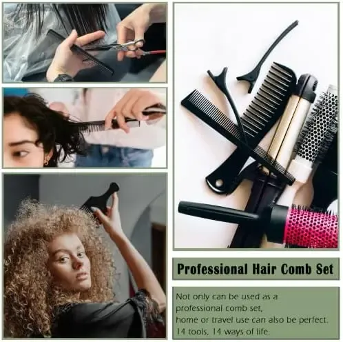 Juego De Peines Para El Cabello Profesional De 14 Piezas Y Y