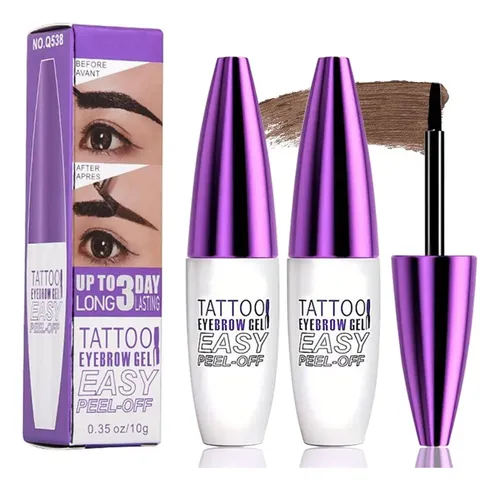 Gel Impermeable Para Cejas Ghfczoo, Color Marrón Oscuro, 2 U