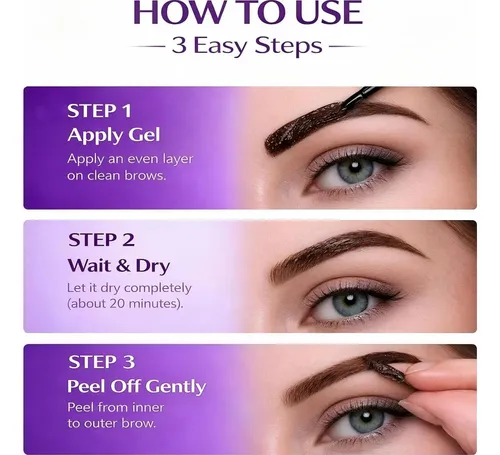 Gel Para Cejas Marrón Oscuro, Permanente De 3 Días