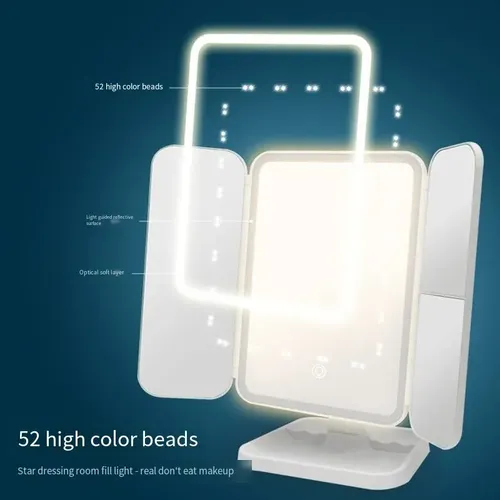 Espejo De Maquillaje Led Con Aumento 3x, Espejo De Carcasa C