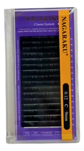 Kit Nagaraku Extensiones De Pestañas Clásicas 0.12 Curva C Largos 8 Al 10 Mm