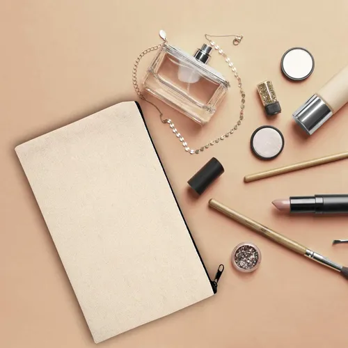 10 Bolsas De Lona En Blanco Para Bolígrafos Y Maquillaje, Pa