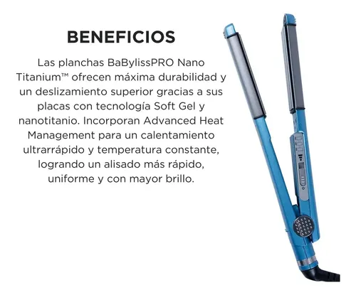 Plancha Babylisspro Stylist Nano Titanium Bivoltaje 4081