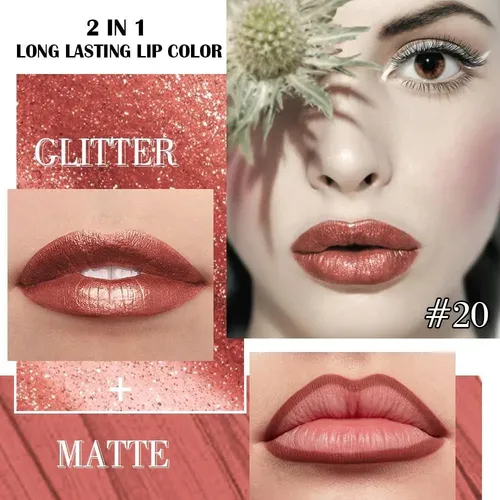 Barra De Labios Metálica 2-en-1 Kaely Cobre 24 Horas