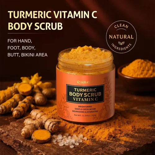 Exfoliante Corporal Rihako 330 G Vitamina C Y Cúrcuma Orgáni
