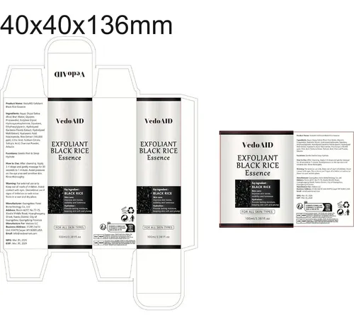 Exfoliante De Esencia De Arroz Negro Vedoaid 3.381 Fl Oz