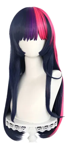 Peluca Larga Recta Azul Twilight Sparkle Cosplay