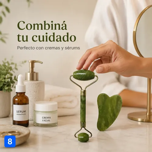 Masajeadores Gua Sha Y Roller Facial Piedra Natural