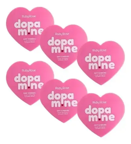 Blush Compacto Corazon Dopamine Mate O Satinado Ruby Rose