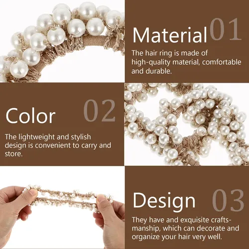 14 Unidades De Cintas Elásticas Con Forma De Perlas Para Col