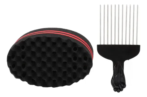 Esponja Para Cabello Afro Twist, 2 Unidades, Peine Y Rizo