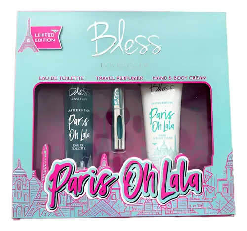 Bless Lovely Life Set Perfume Floral Frutal EDT 50ml + Perfumero + Crema Oh Lala Mujer