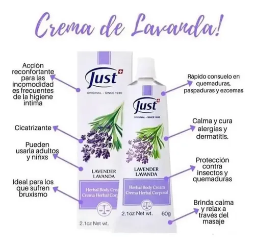 Crema De Lavanda Swiss Just 25g Relajante Corporal