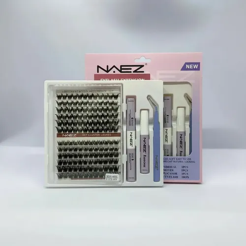 Set Pestañas Postizas Naez Cluster Mix Adhesivo Sellador Kit