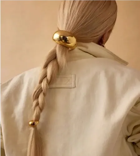 12pz Scrunchies Ligas For El Cabello Metálica Estilo +cc
